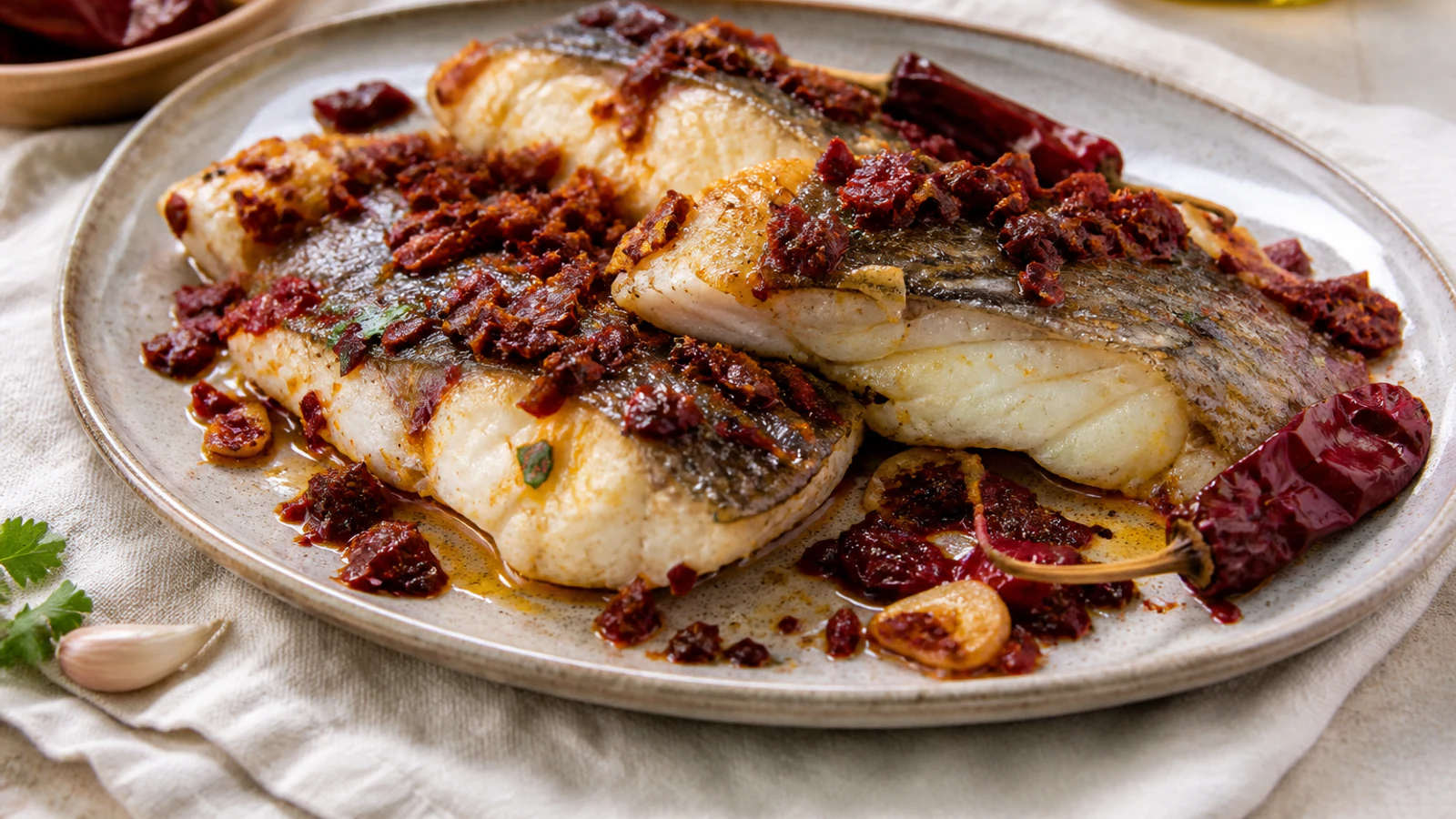 Baccalà alla lucana — Hero Baccalà alla lucana with flaky cod and crisp peperoni cruschi
